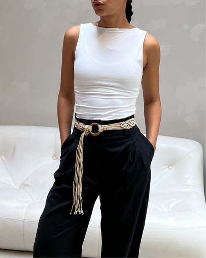 Curated by ume - Beige Rope Belt 🐚