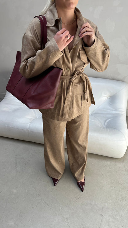 Sessùn beige belt - jacket - UME STUDIO