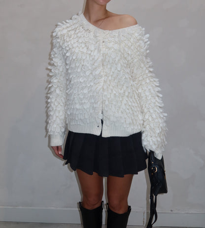 Gunia white knitted - Cardigan