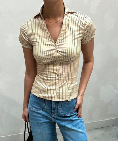 With jéan butteryellow - blouse