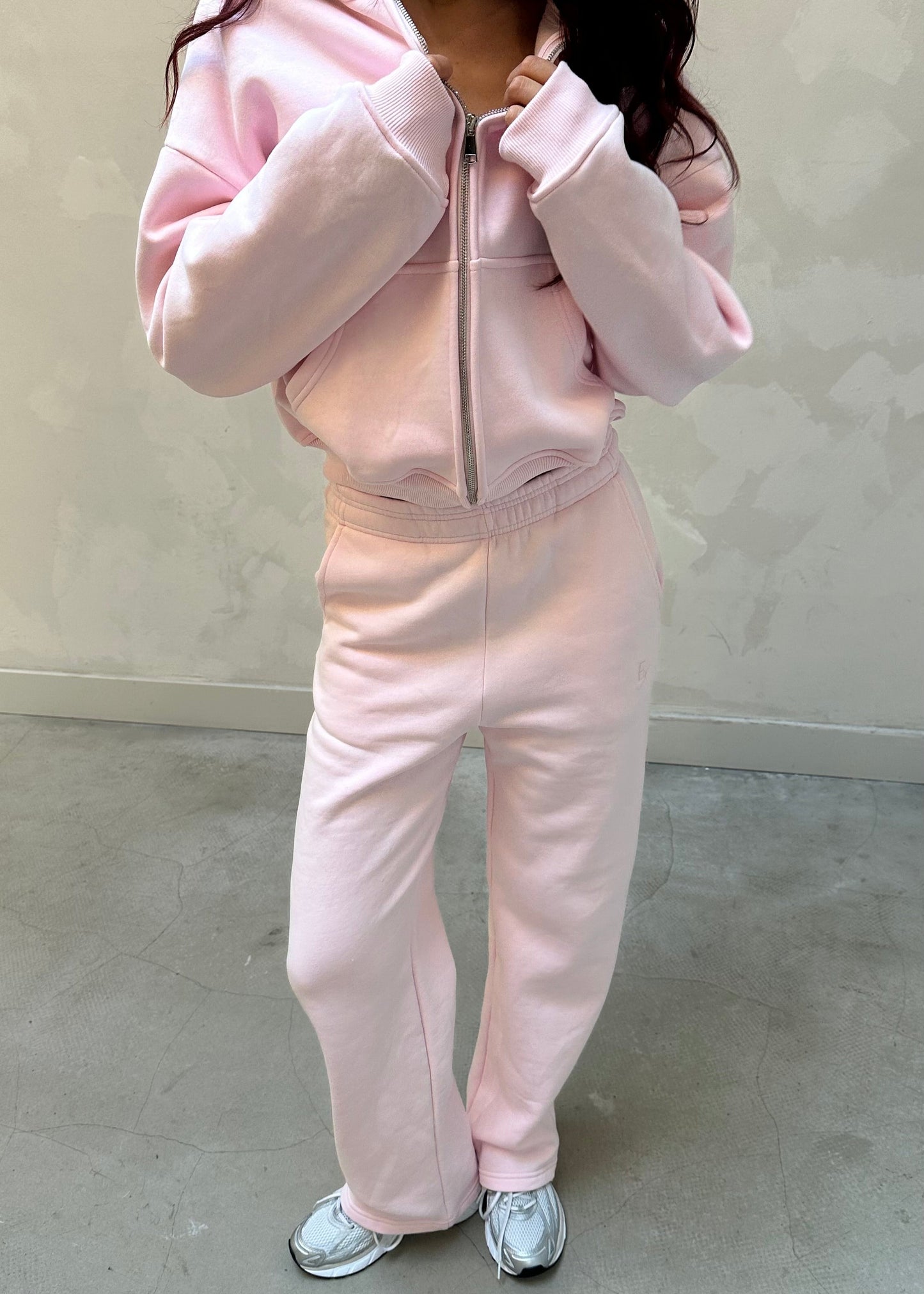 Exercere pink cropped zip - hoodie