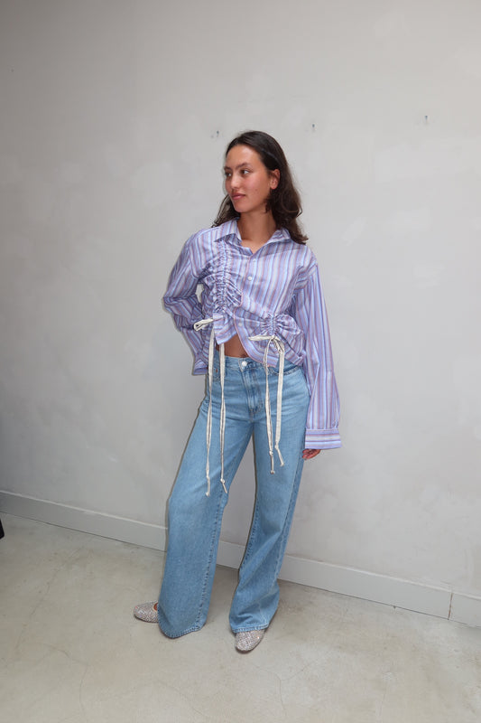 Striped string blouse - Upcycled by ume