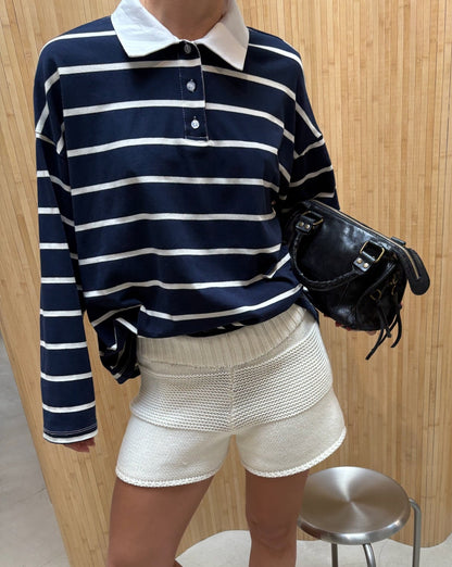 Striped Polo Navy - Curated by UME