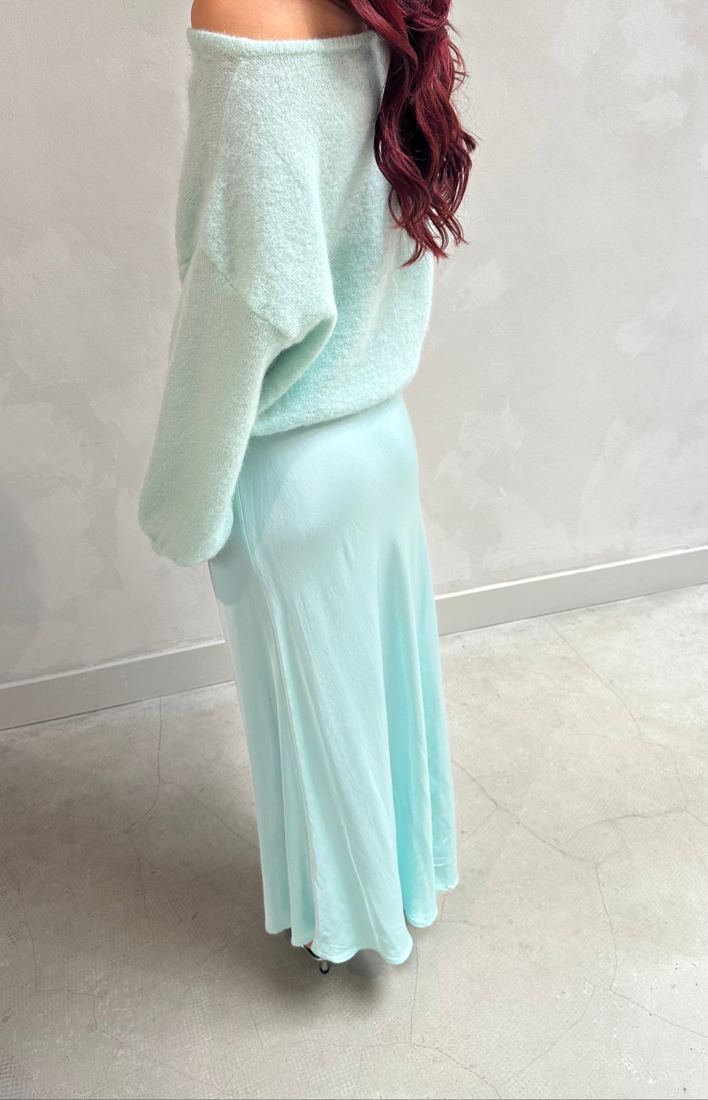 Mint long skirt - Curated by ume