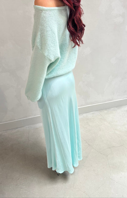 Mint long skirt - Curated by ume