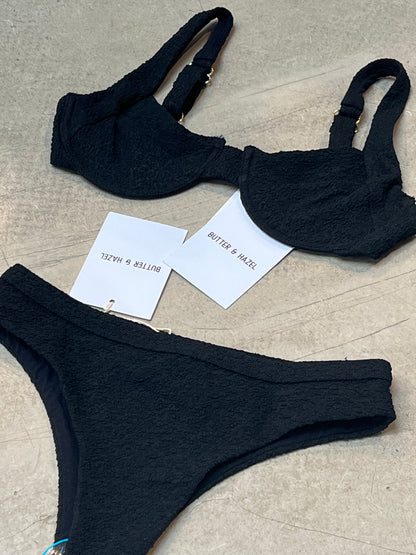 Butter & Hazel - Crinkle Black Bikini Set