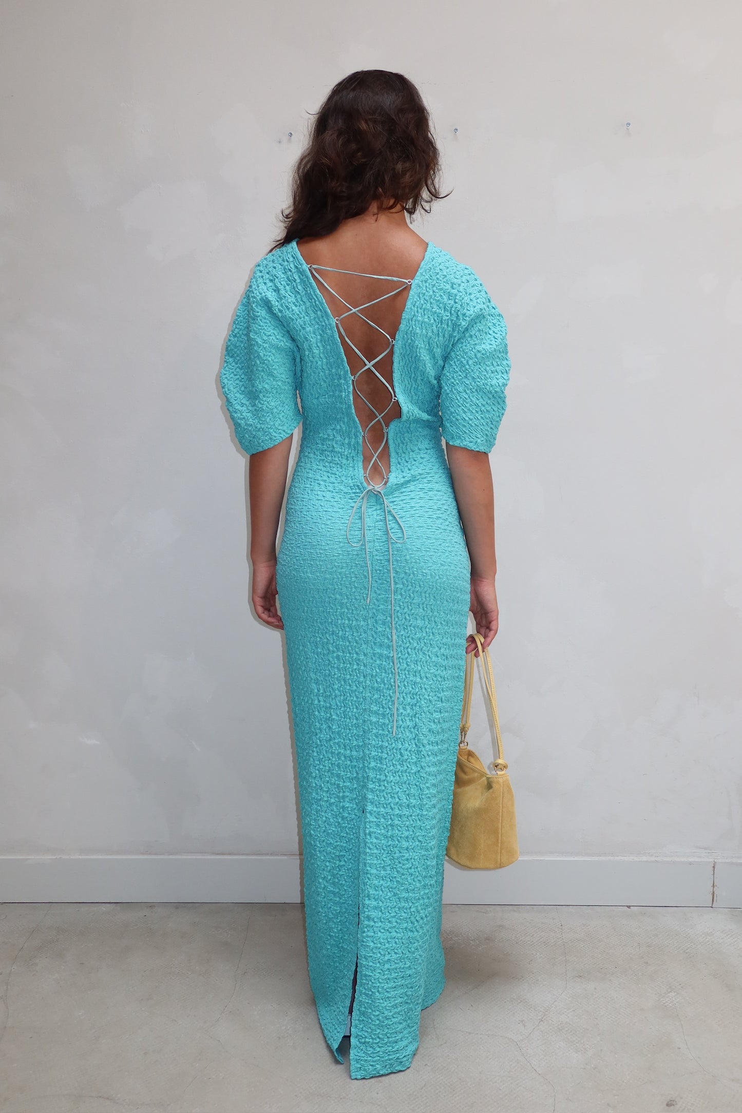 Résumé Turquoise lace up- Maxi dress
