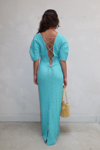 Résumé Turquoise lace up- Maxi dress