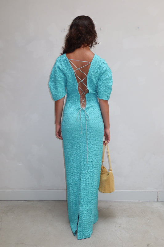 Résumé Turquoise lace up- Maxi dress