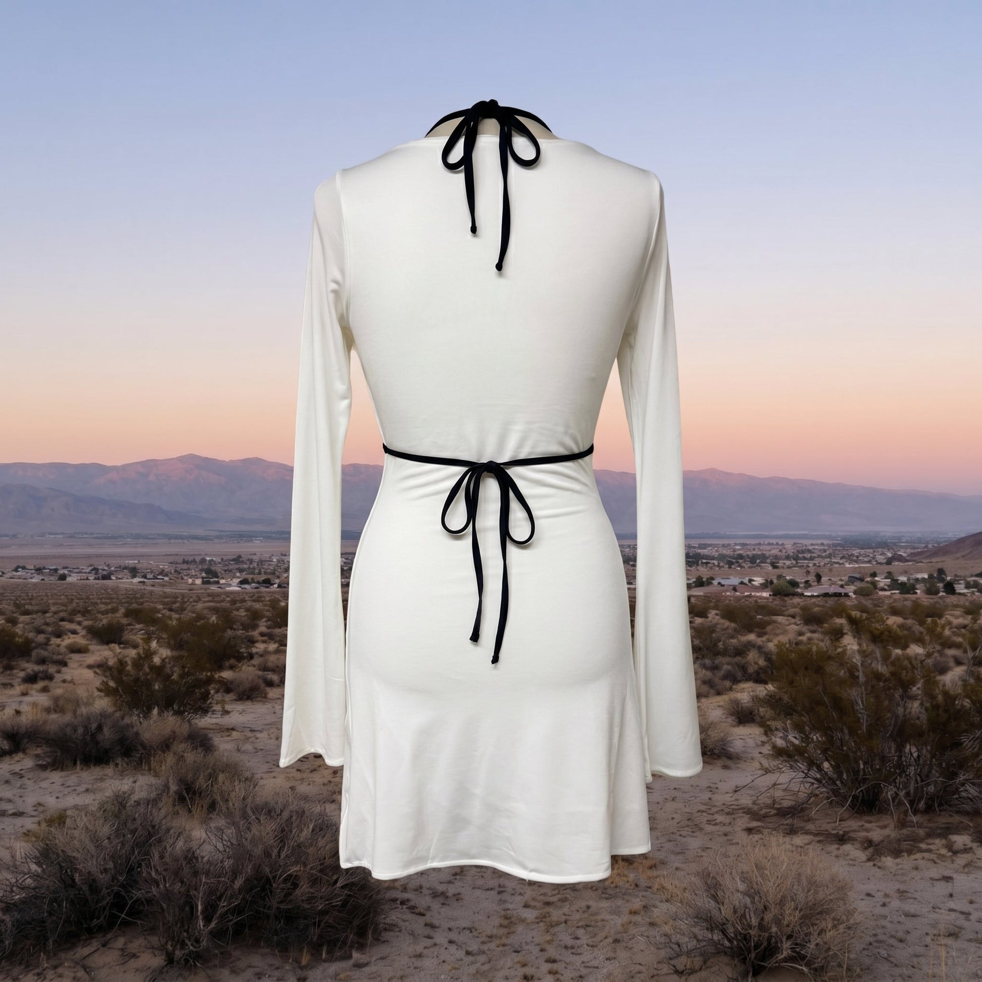 Unknown Short Dress White - backside