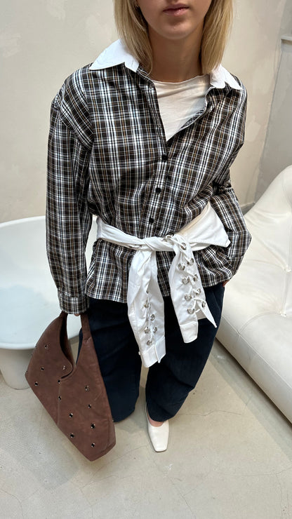 The Frankie Shop Shirt Brown - UME STUDIO