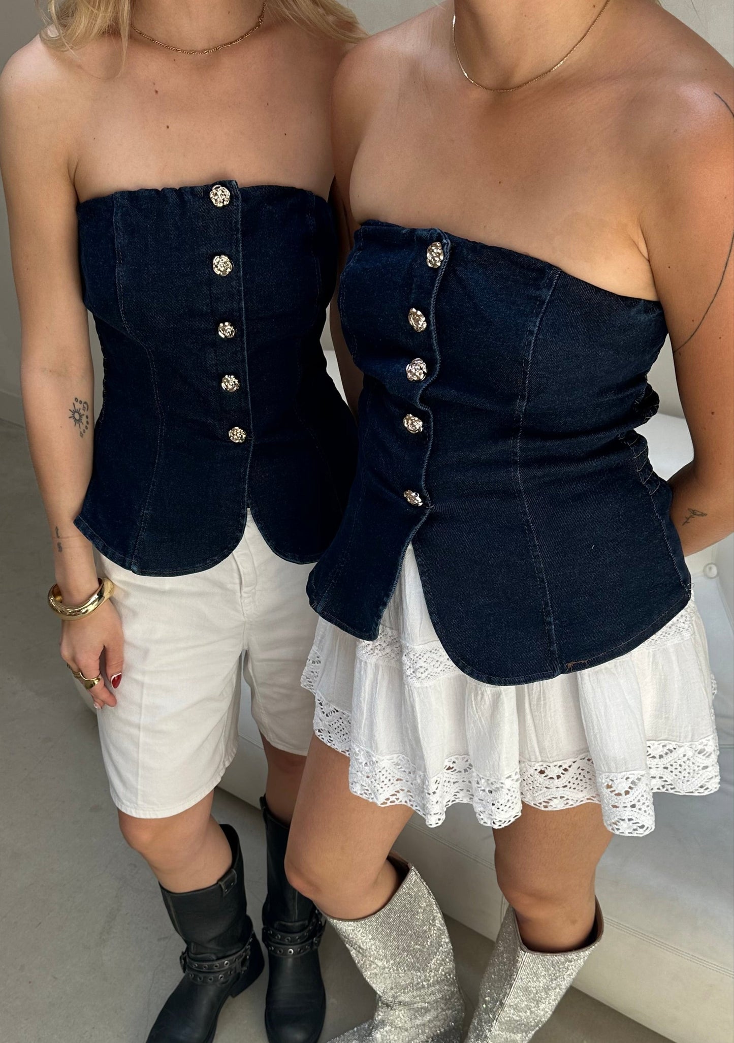 Denim bustier - Curated by UME
