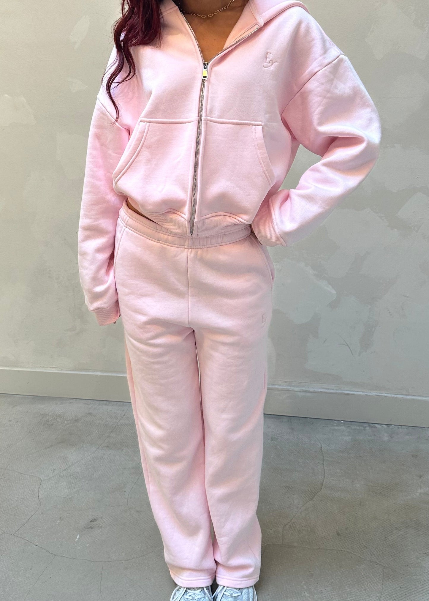 Exercere pink cropped zip - hoodie
