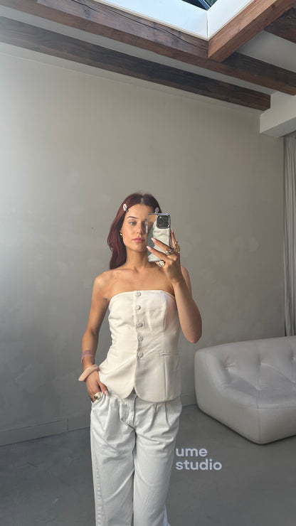 Sézane strapless Off-white - Top