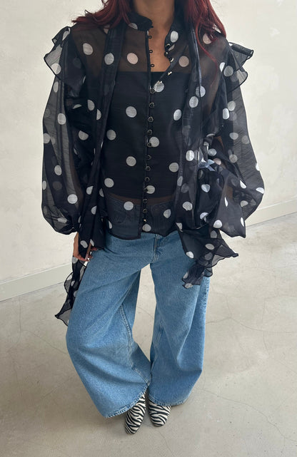 Polka dot oversized blouse - Curated by ume