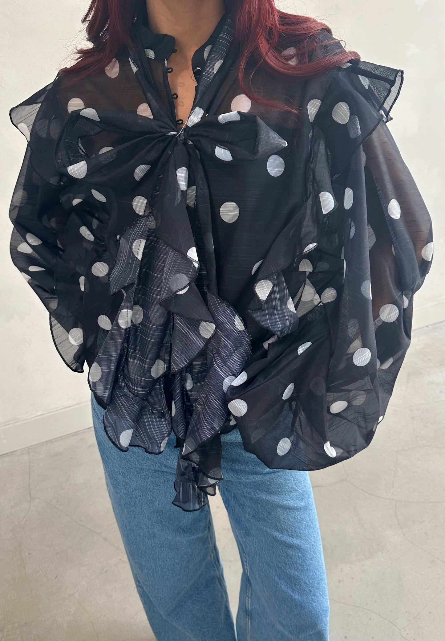 Polka dot oversized blouse - Curated by ume