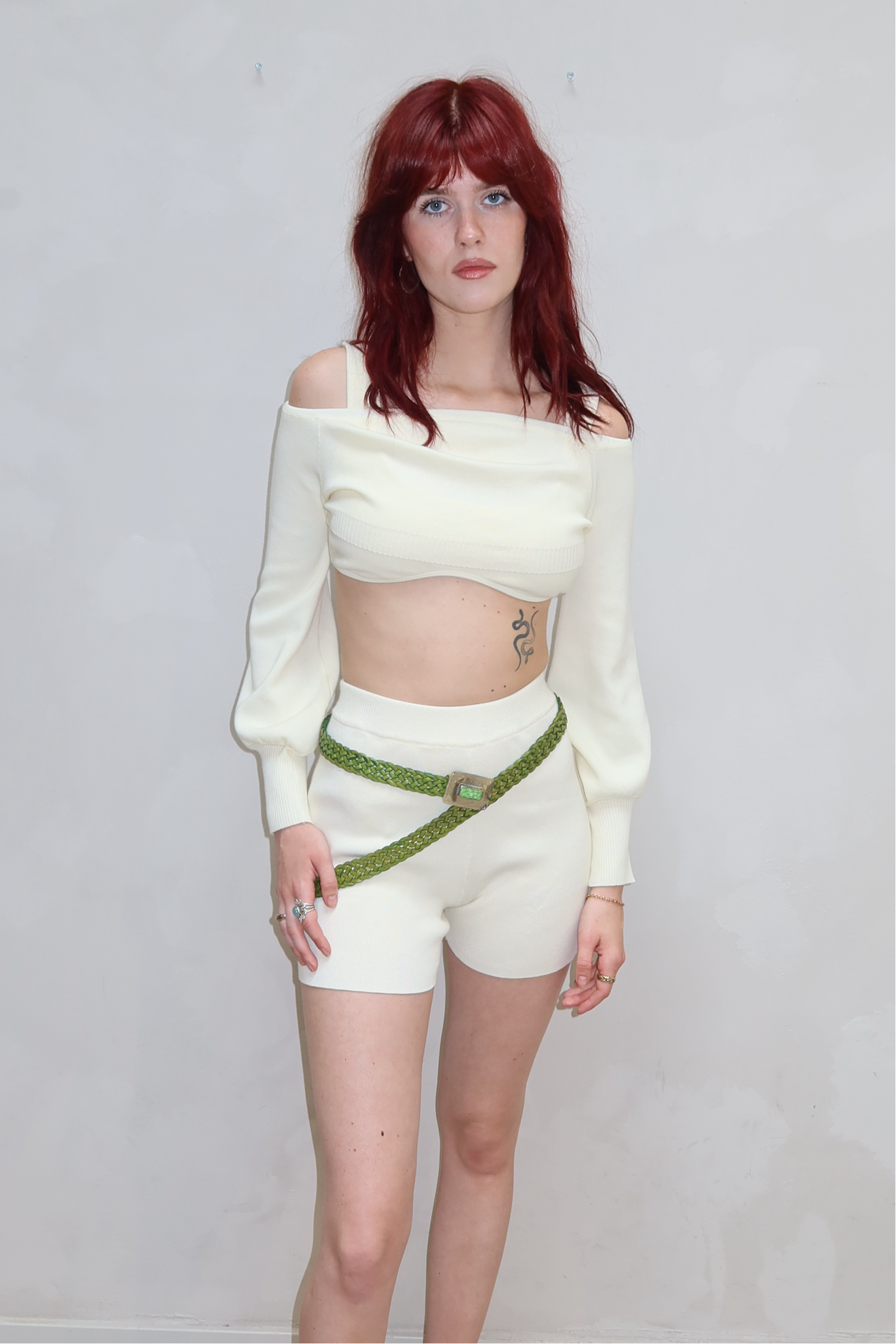 Curated by umé - Green Leather Belt S