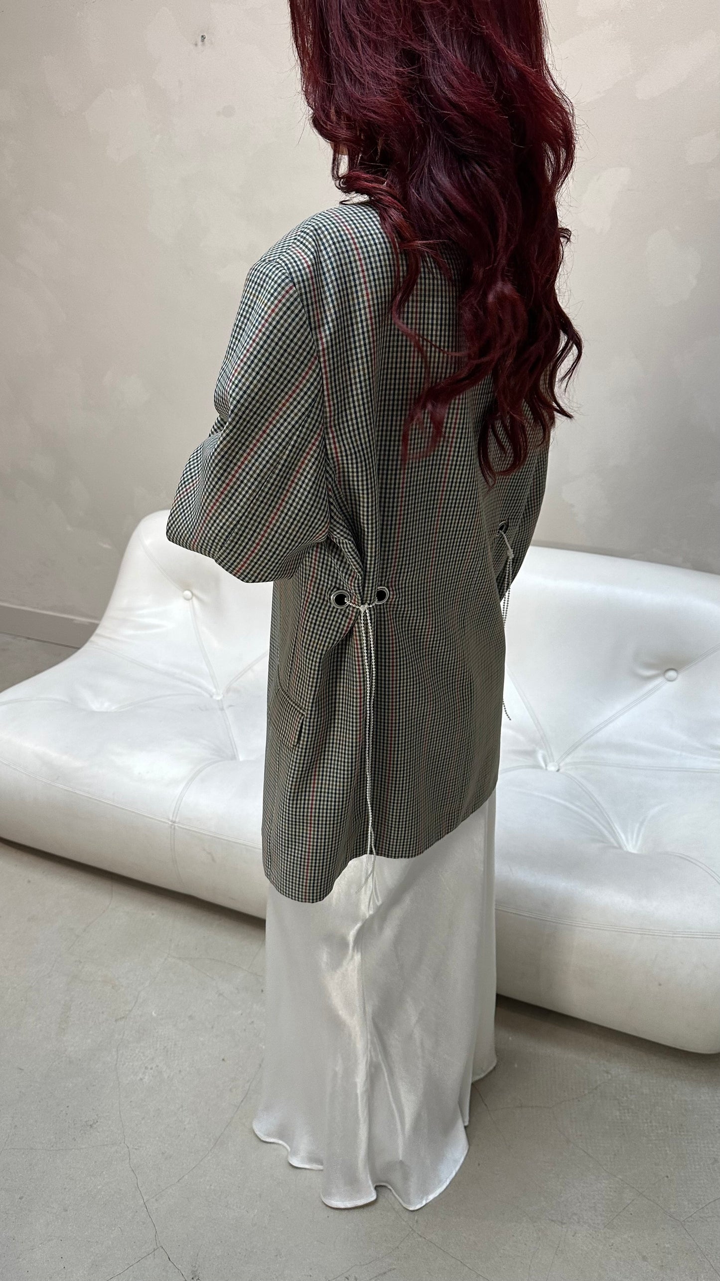 Upcycled checkerd blazer - by UME