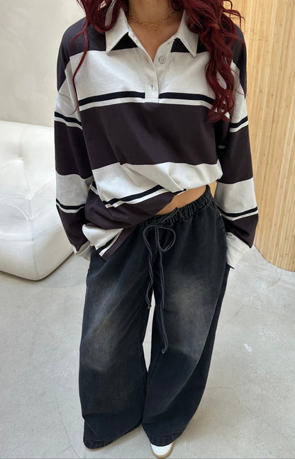 Weekday Striped brown - polo