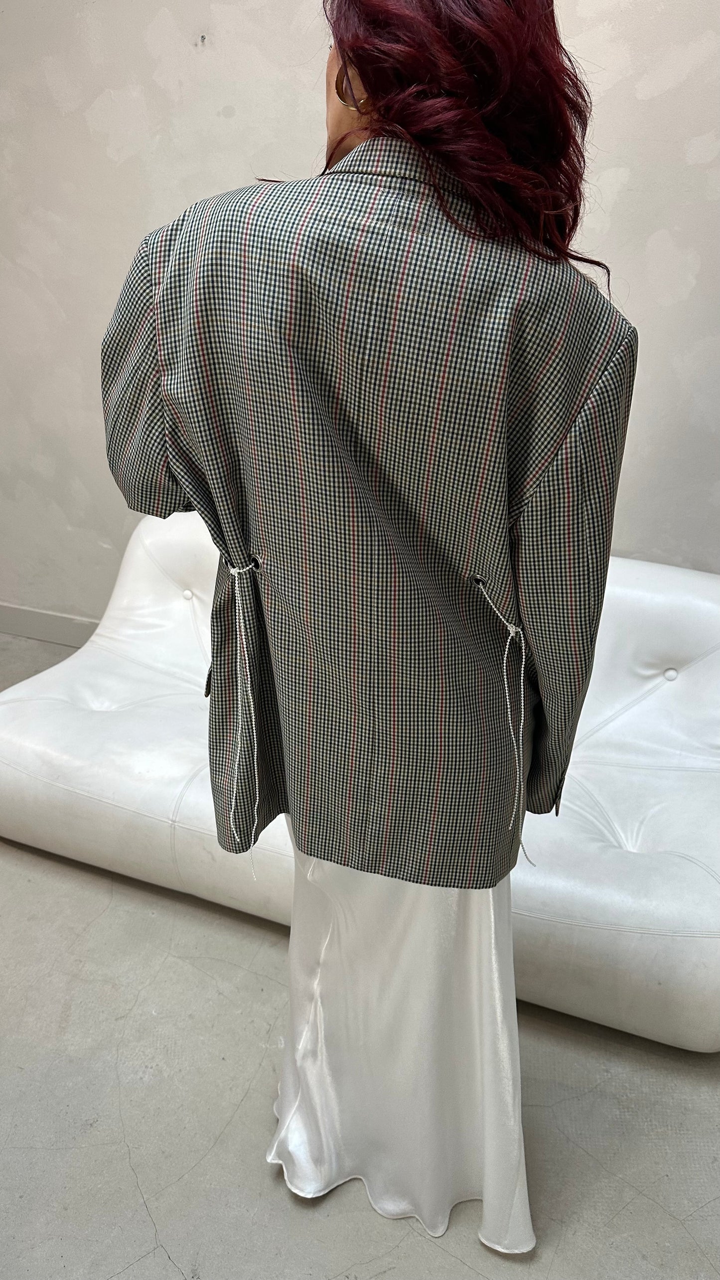 Upcycled checkerd blazer - by UME
