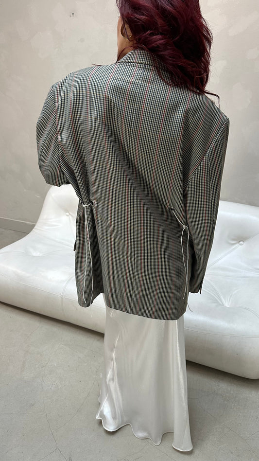 Upcycled checkerd blazer - by UME