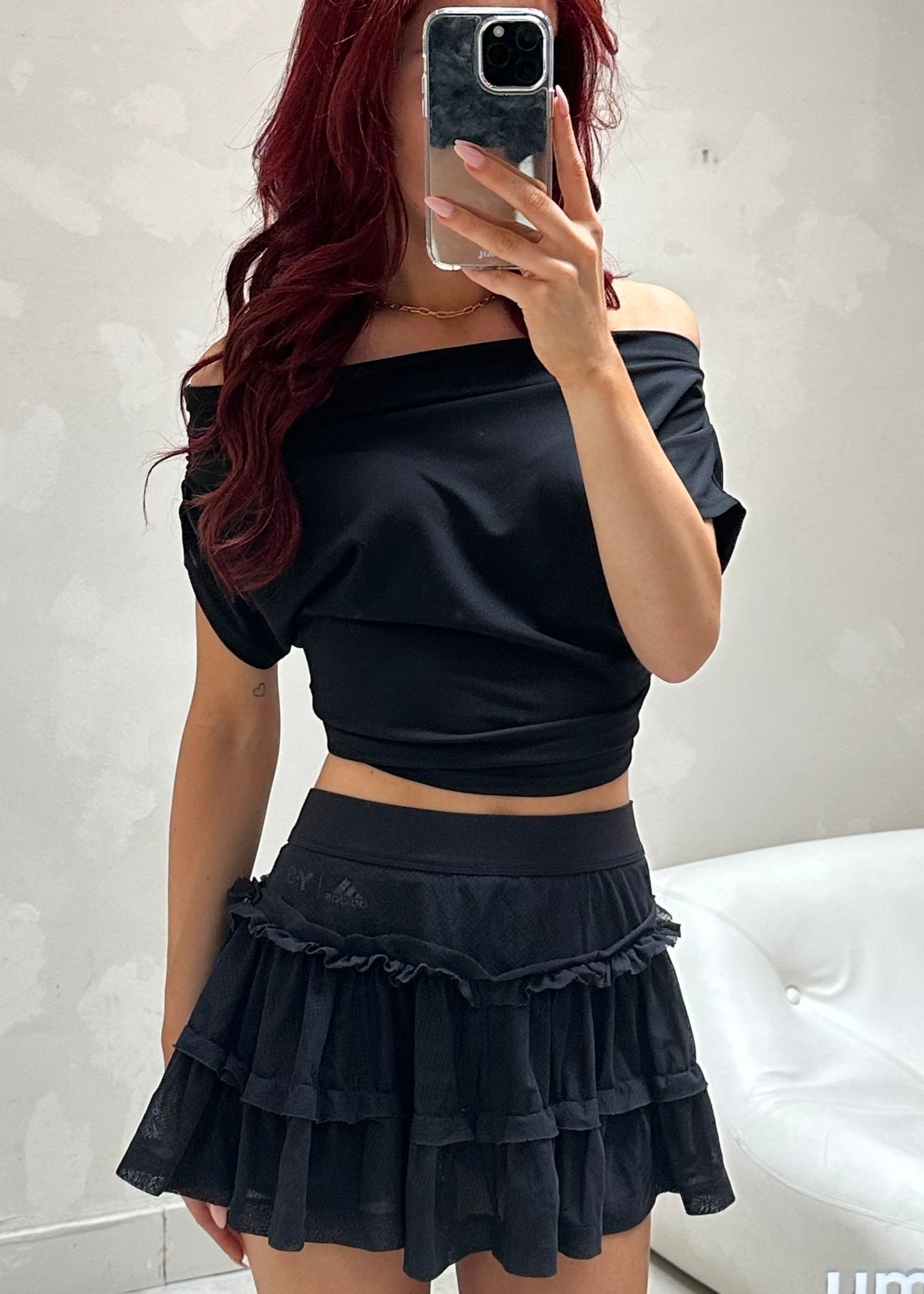 Draped black - top