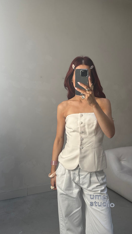 Sézane strapless Off-white - Top