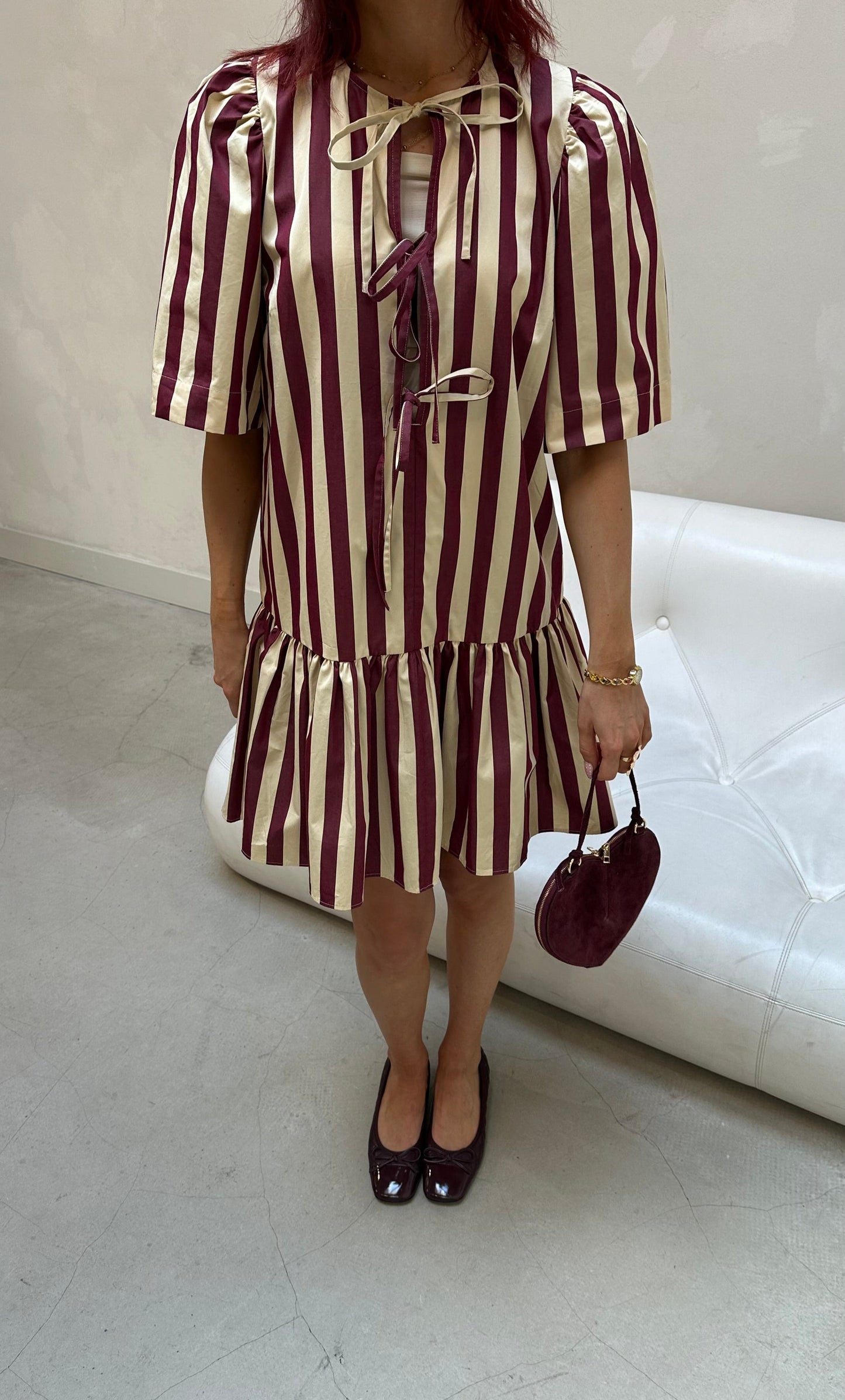 & Other Stories striped bow - Dress