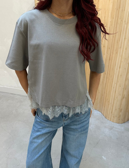 Munthe lace grey - tshirt