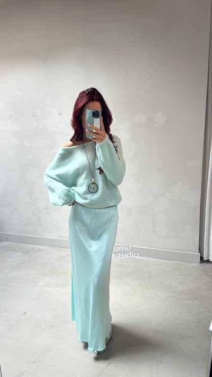 Mint knitted sweater - Curated by ume
