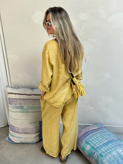 Ume Linen Set - Pants Yellow