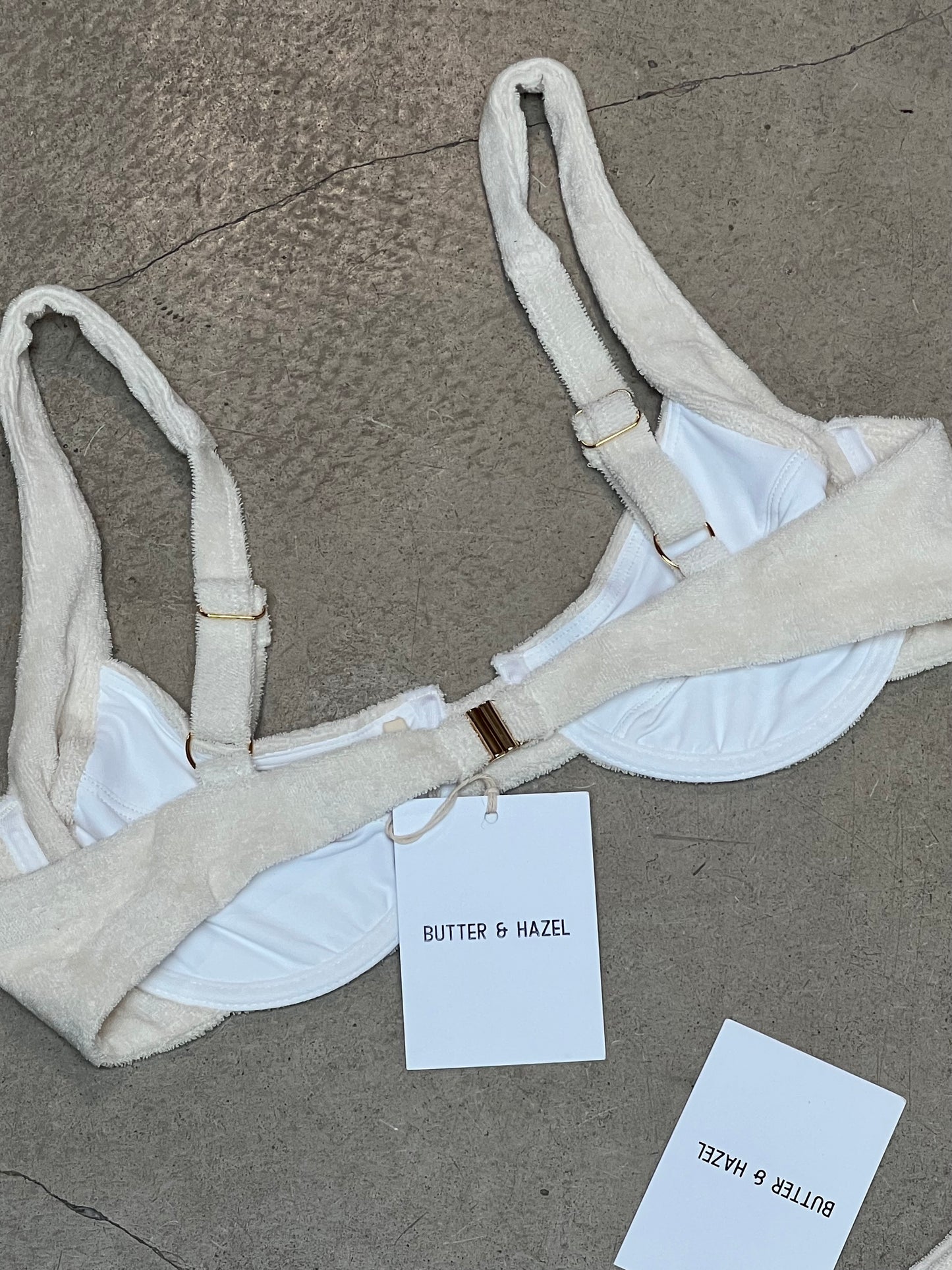 Butter & Hazel - Terry Cream White Bikini Set