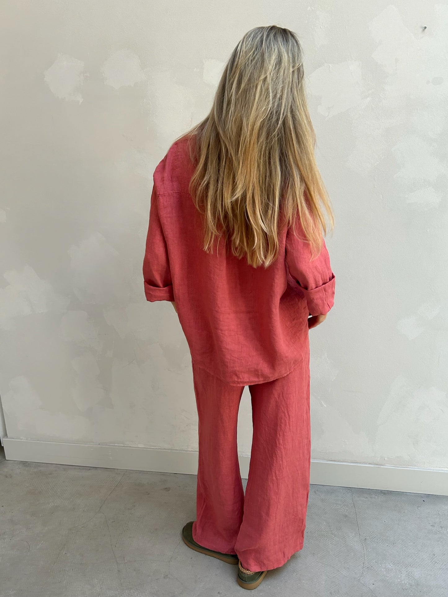 Ume Linen Set - Blouse Coral