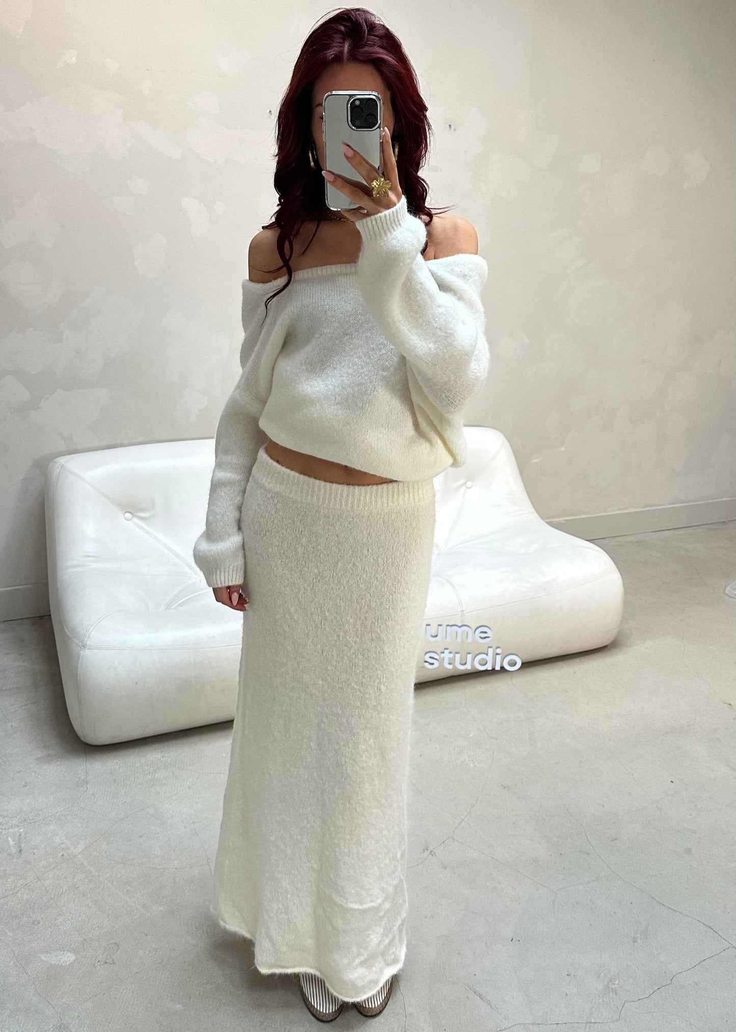 Gestuz white wool - skirt