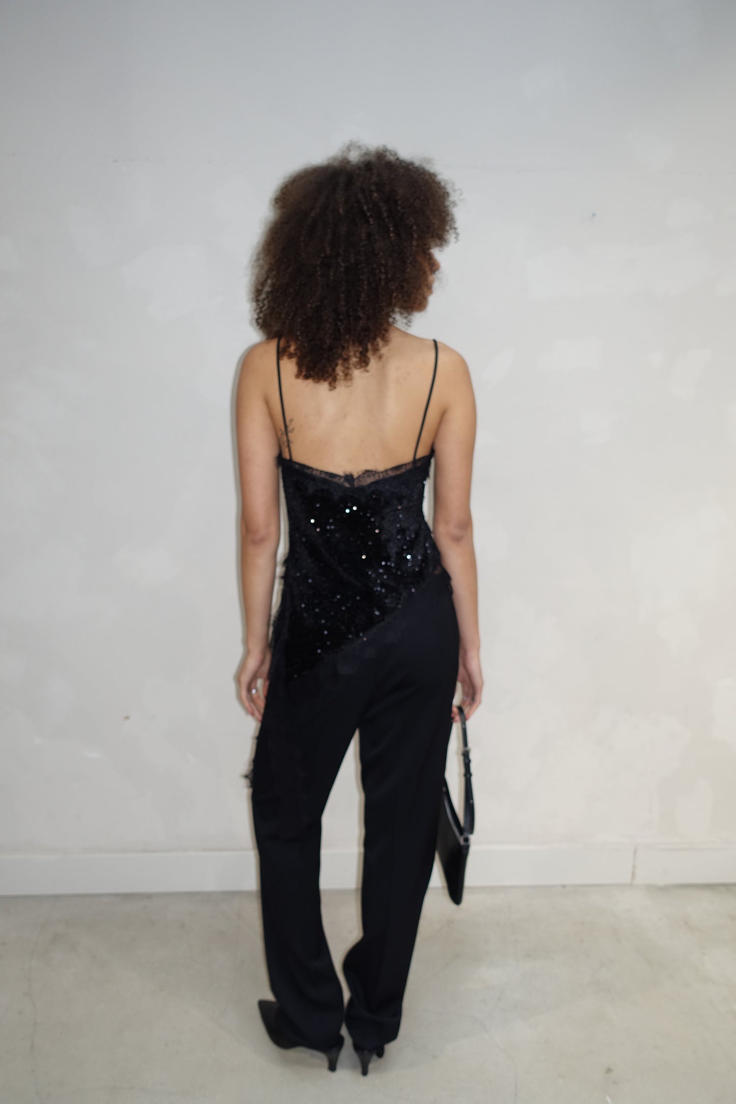 Sequin Lace Top Black - Curated By UME