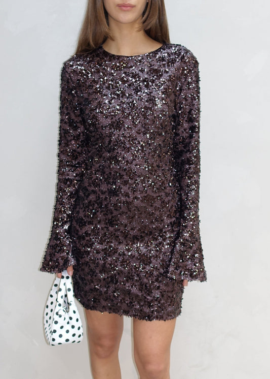 Sequin Brown Dress - Curated By UME