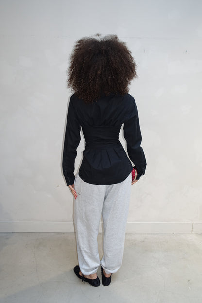 Tailord Blouse Black - Upcycled by UME