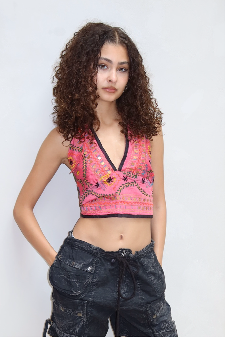 Curated by ume - Goa Top Coral Red