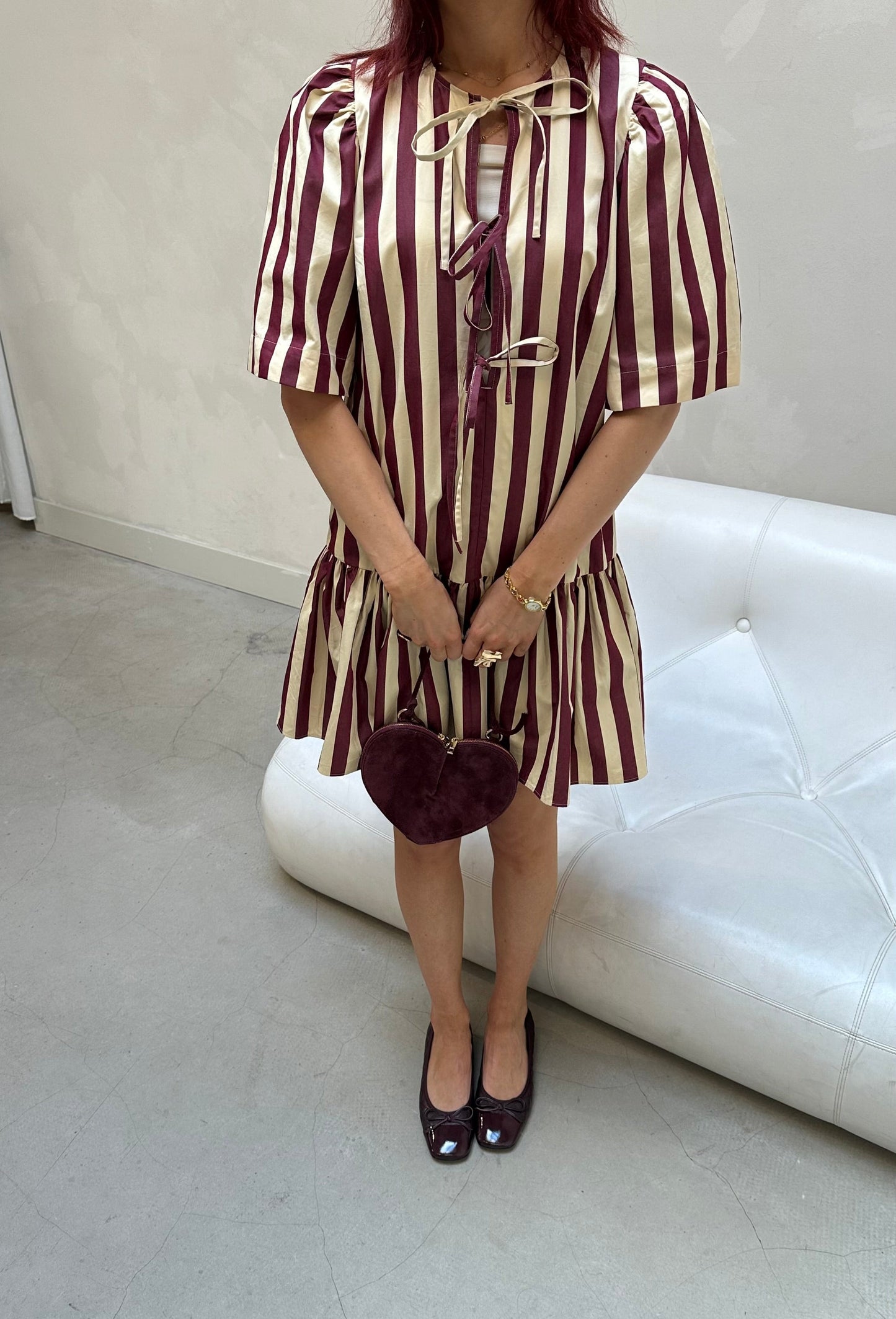 & Other Stories striped bow - Dress