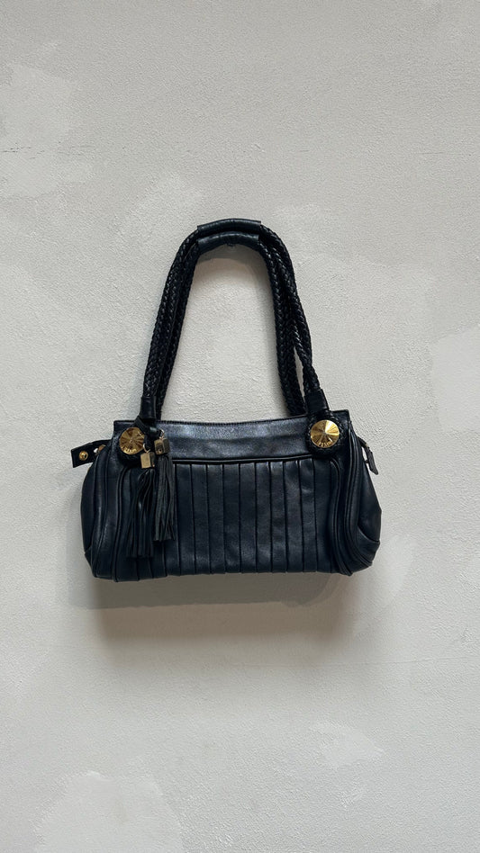 Fendi vintage black leather designer bag - Vintage by ume