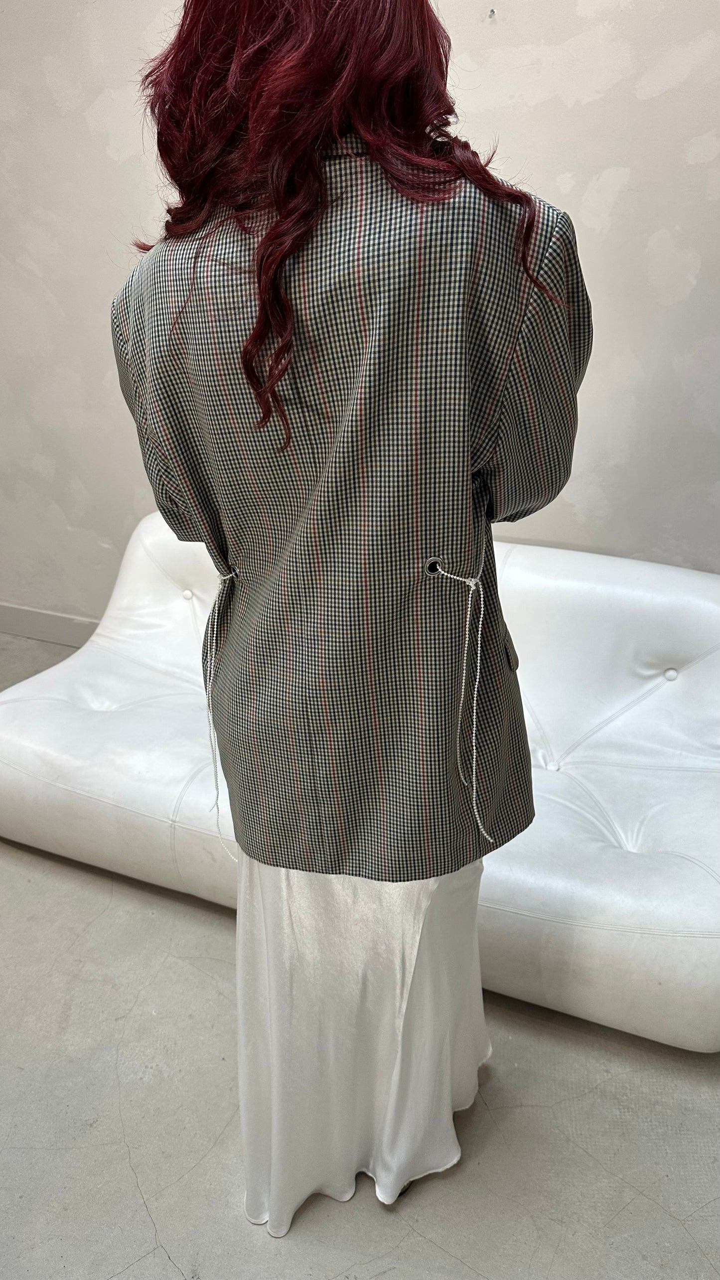 Upcycled checkerd blazer - by UME