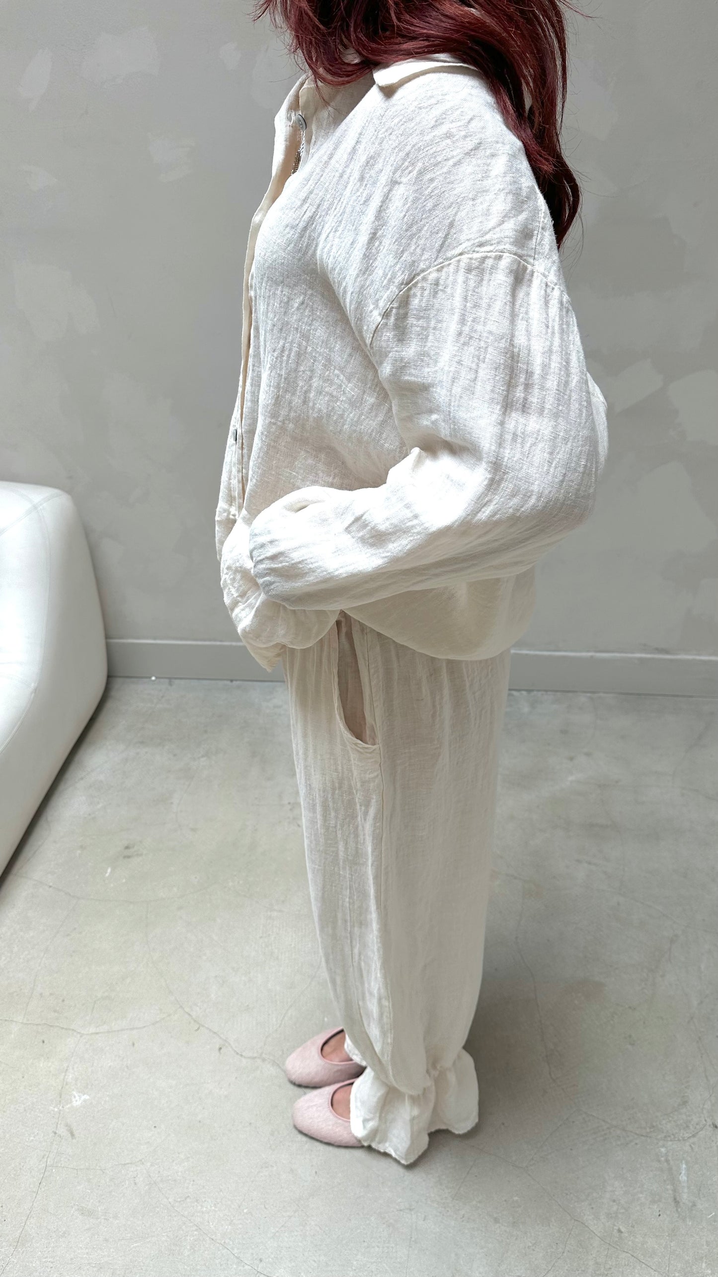 Ruffle linen set - Upcycled by UME