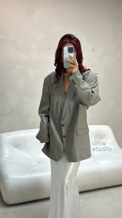 Upcycled checkerd blazer - by UME