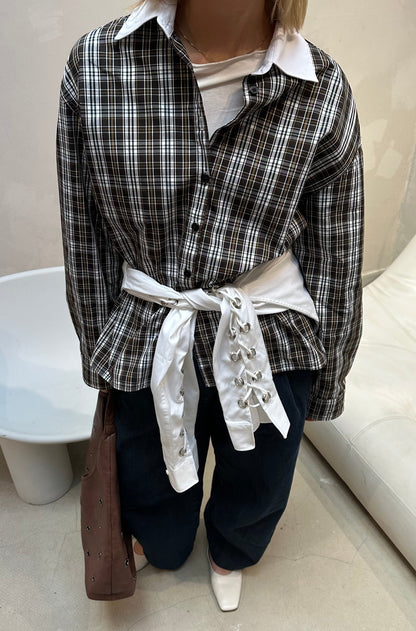 The Frankie Shop Shirt Brown - UME STUDIO