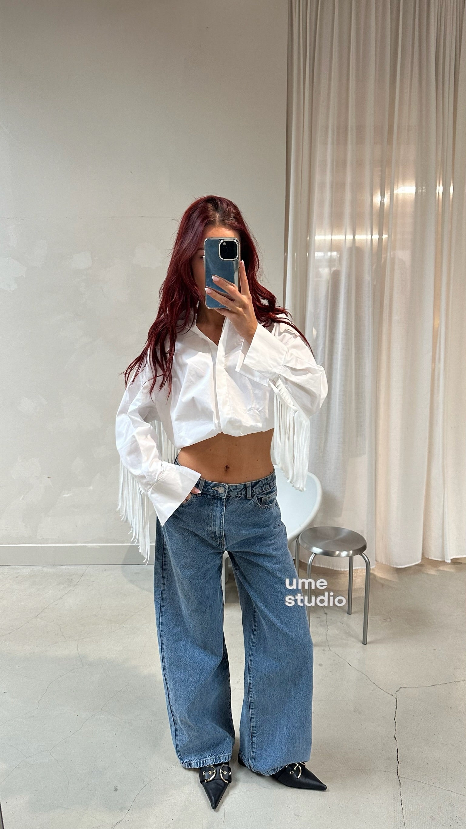 Western Shirt White - Curated By UME - UME STUDIO