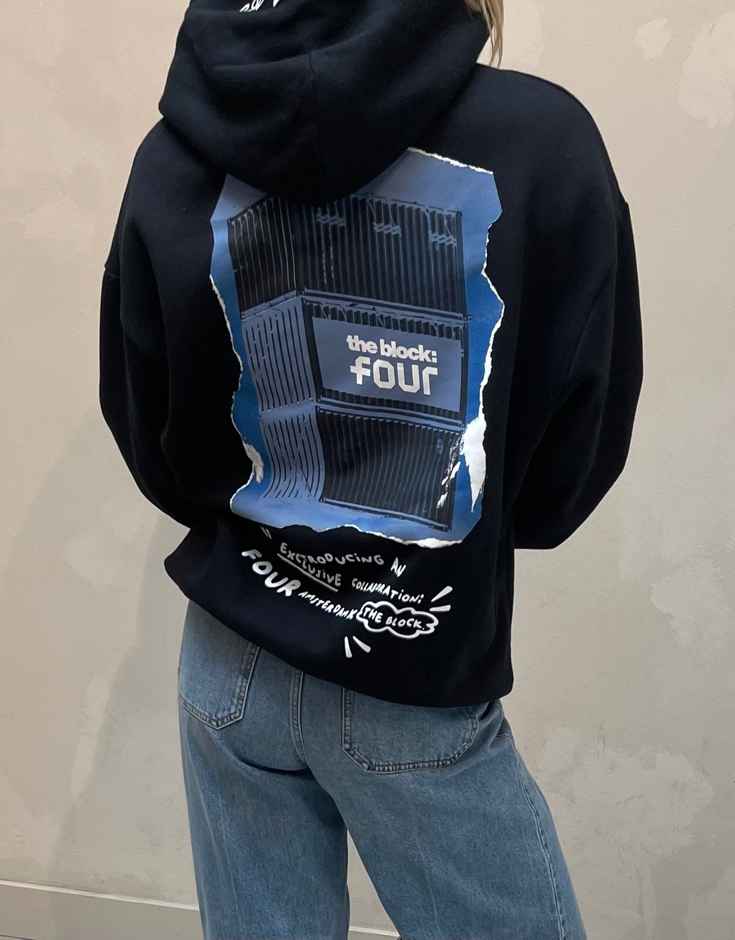 FOUR graphic black - hoodie