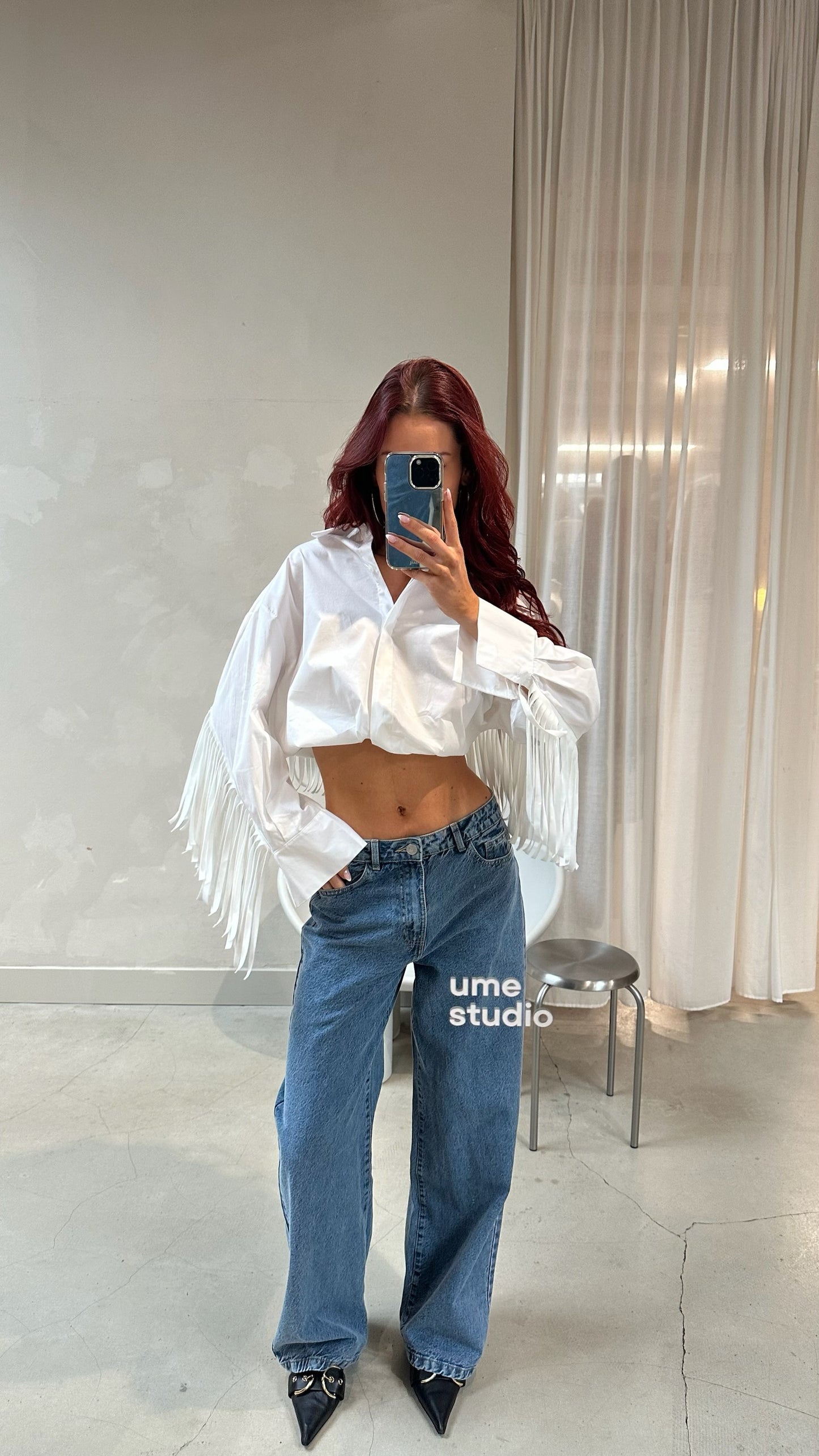 Western Shirt White - Curated By UME - UME STUDIO