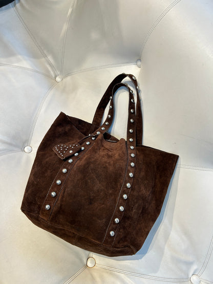 Commense Button Shoulder Bag Brown - UME STUDIO