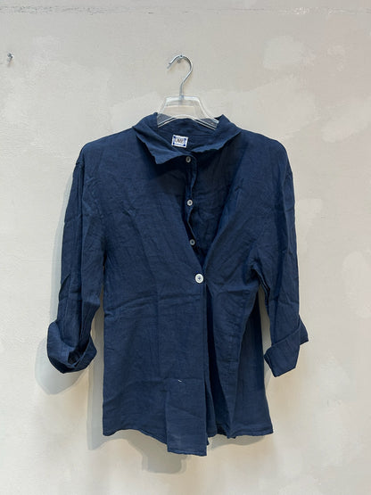 The Alma Shirt Navy - Elise Bak x UME Studio Upcycled