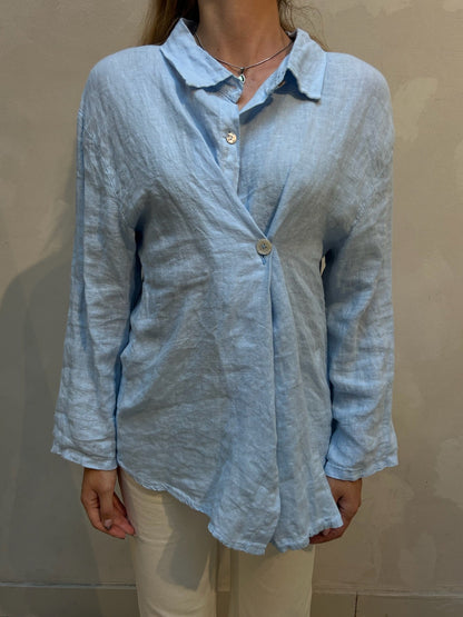 The Alma Shirt Aqua- Elise Bak x UME Studio Upcycled